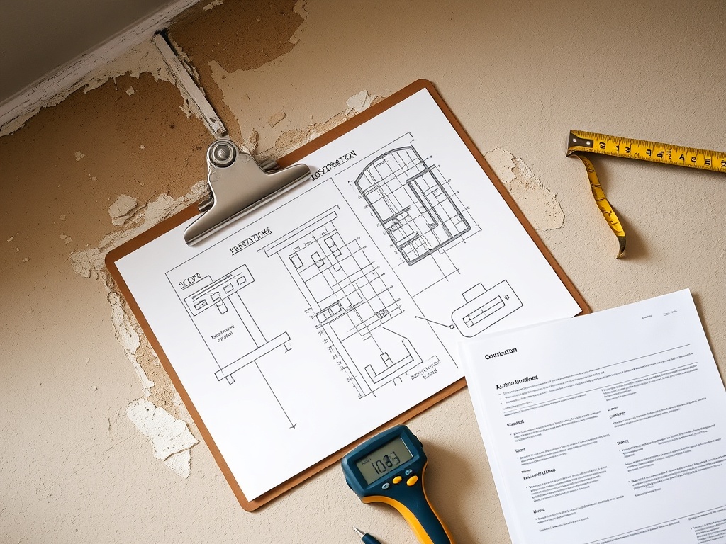 Restoration scope documentation for Farmers Insurance water and mold claims