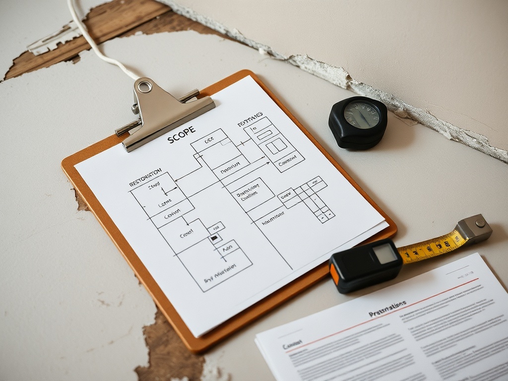 Restoration scope documentation for Liberty Mutual water and mold claims