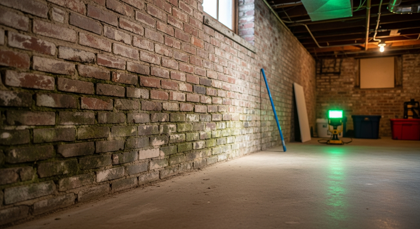 Historic St. Louis brick basement with hidden moisture and mold risk