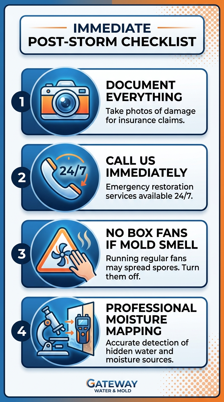 Post-storm immediate checklist infographic