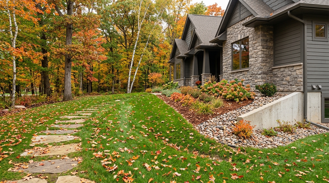 Landscape grading to redirect water