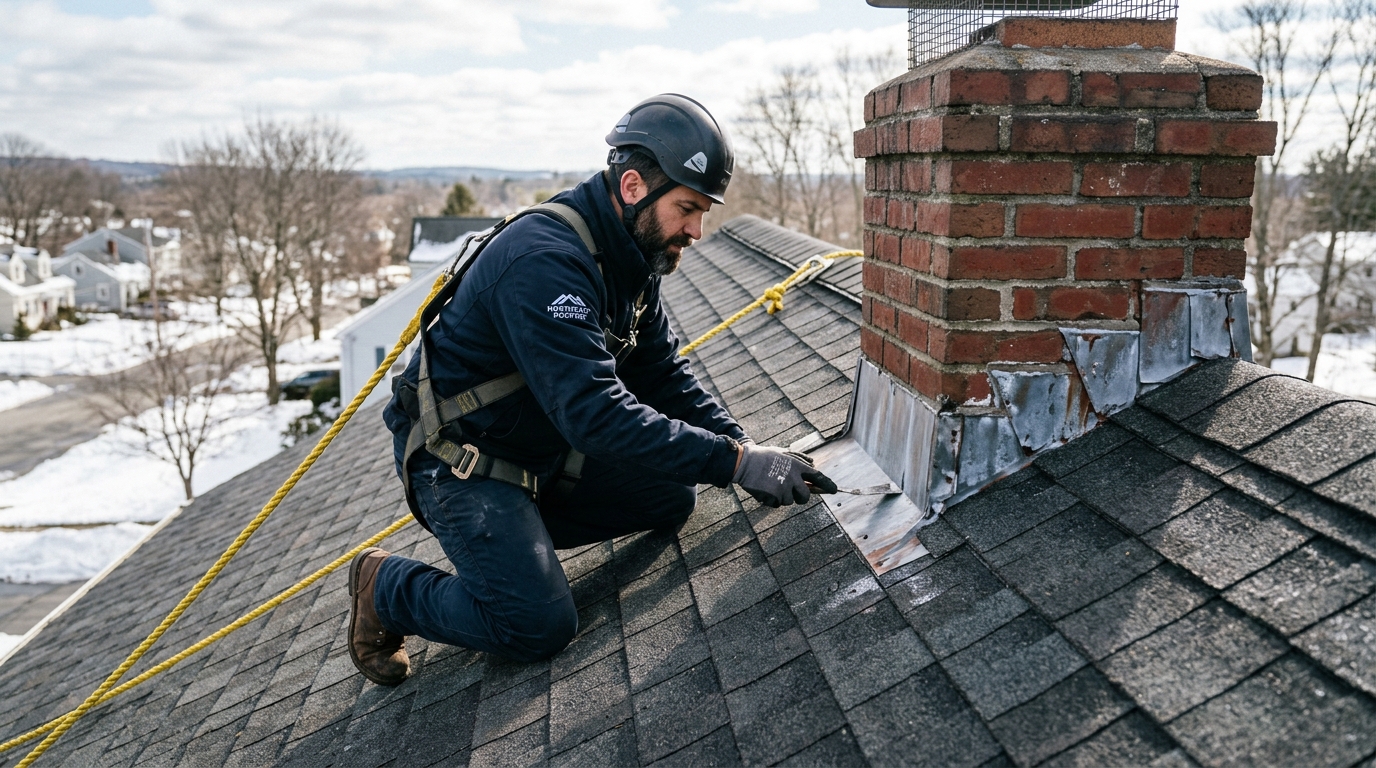 Roof and flashing inspection after winter